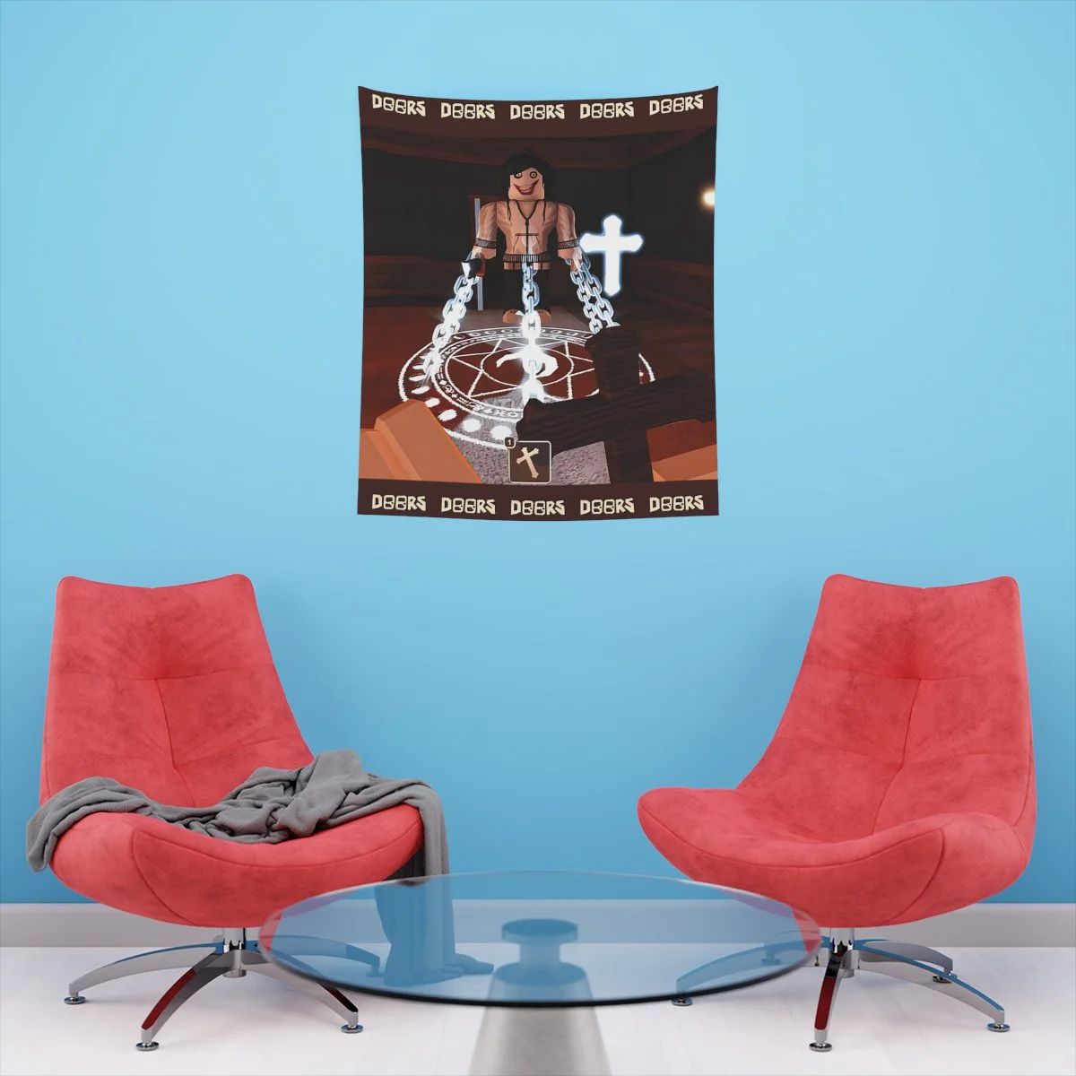 Roblox Doors Tapestry Game Play Crucifix Item Printed Wall Tapestry Cool Kiddo 14