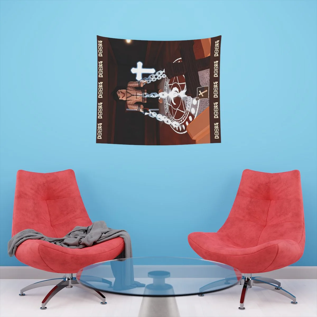 Roblox Doors Tapestry Game Play Crucifix Item Printed Wall Tapestry Cool Kiddo 16