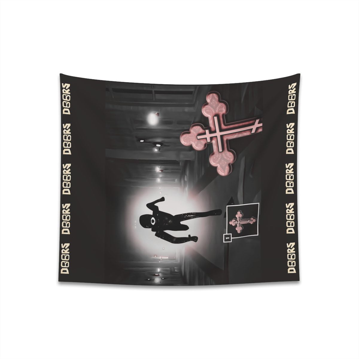 Roblox DOORS Horror Tapestries Crucifix Item Against Seek Printed Wall Tapestry for Halloween Cool Kiddo 22