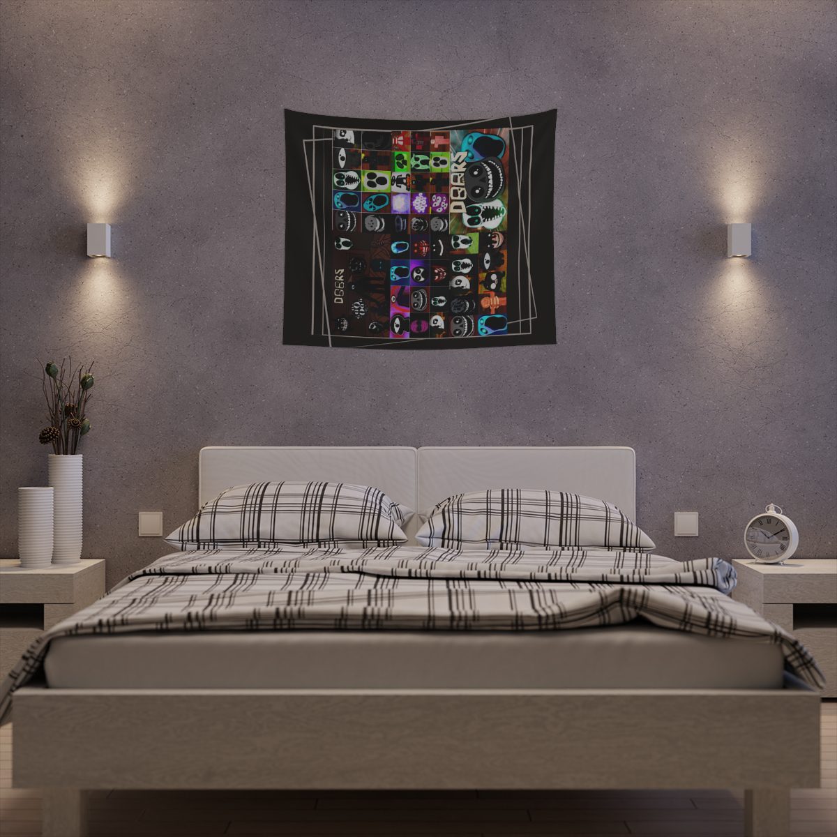 Invite your friends to a terrifying Halloween party with the DOOR ROBLOX horror tapestries.  Printed Wall Tapestry Cool Kiddo 20