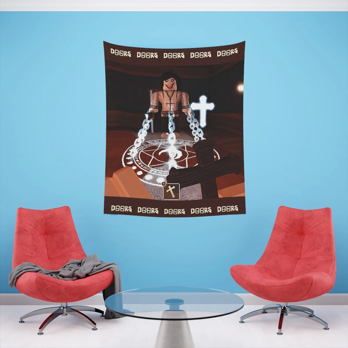 Roblox Doors Tapestry Game Play Crucifix Item Printed Wall Tapestry Cool Kiddo 26