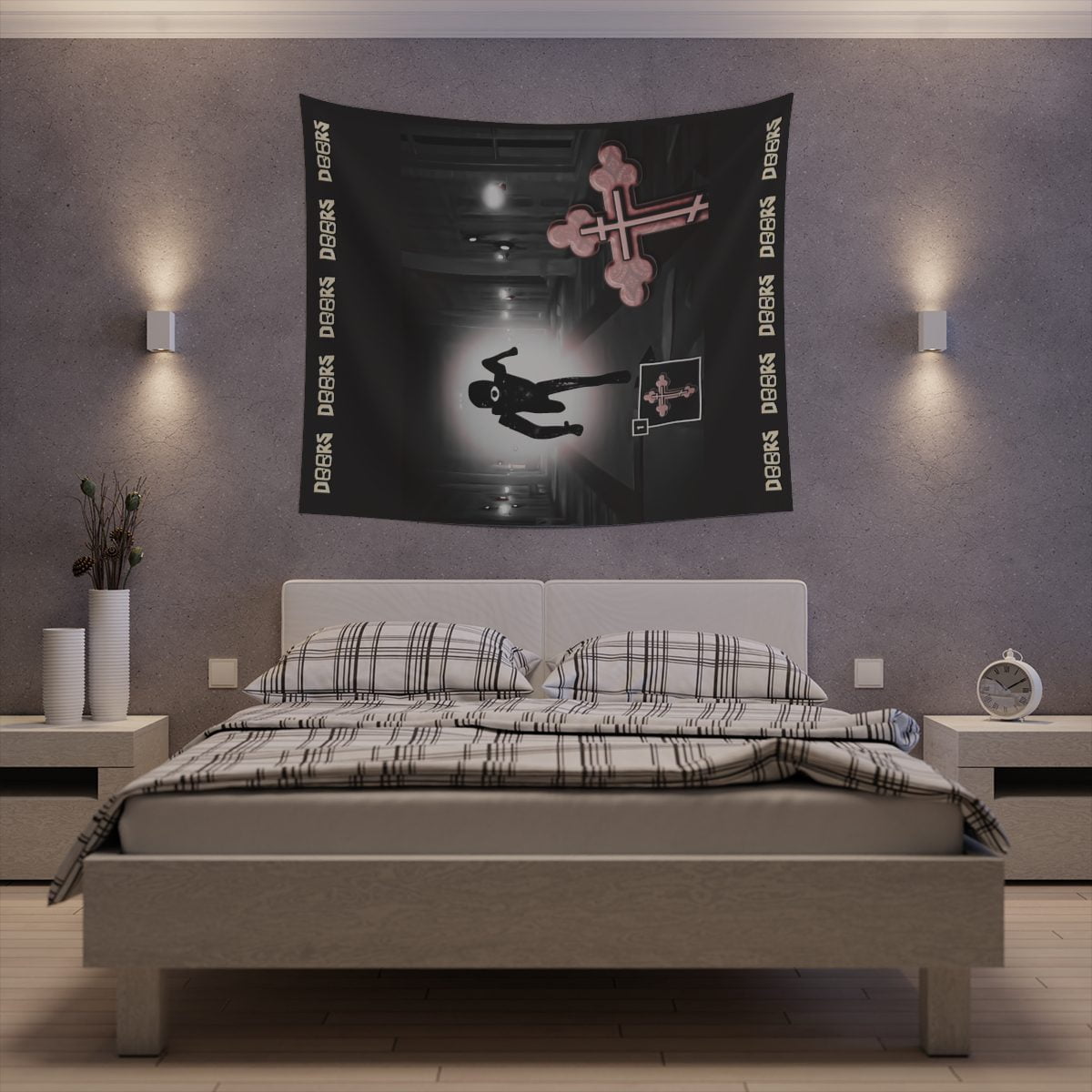 Roblox DOORS Horror Tapestries Crucifix Item Against Seek Printed Wall Tapestry for Halloween Cool Kiddo 20