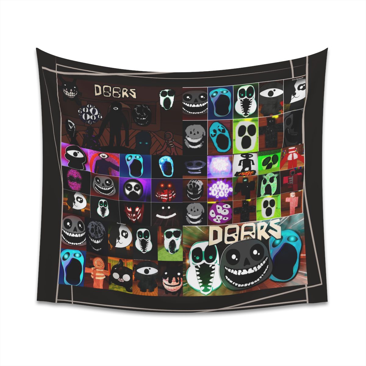Invite your friends to a terrifying Halloween party with the DOOR ROBLOX horror tapestries.  Printed Wall Tapestry Cool Kiddo 34