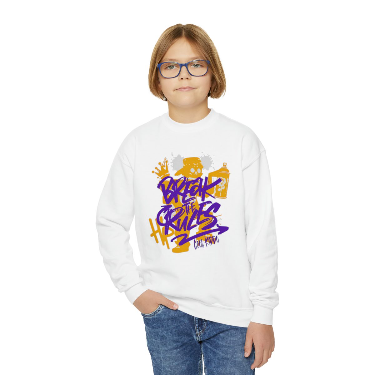 Break The Rules Youth Crewneck Sweatshirt Cool Kiddo 26