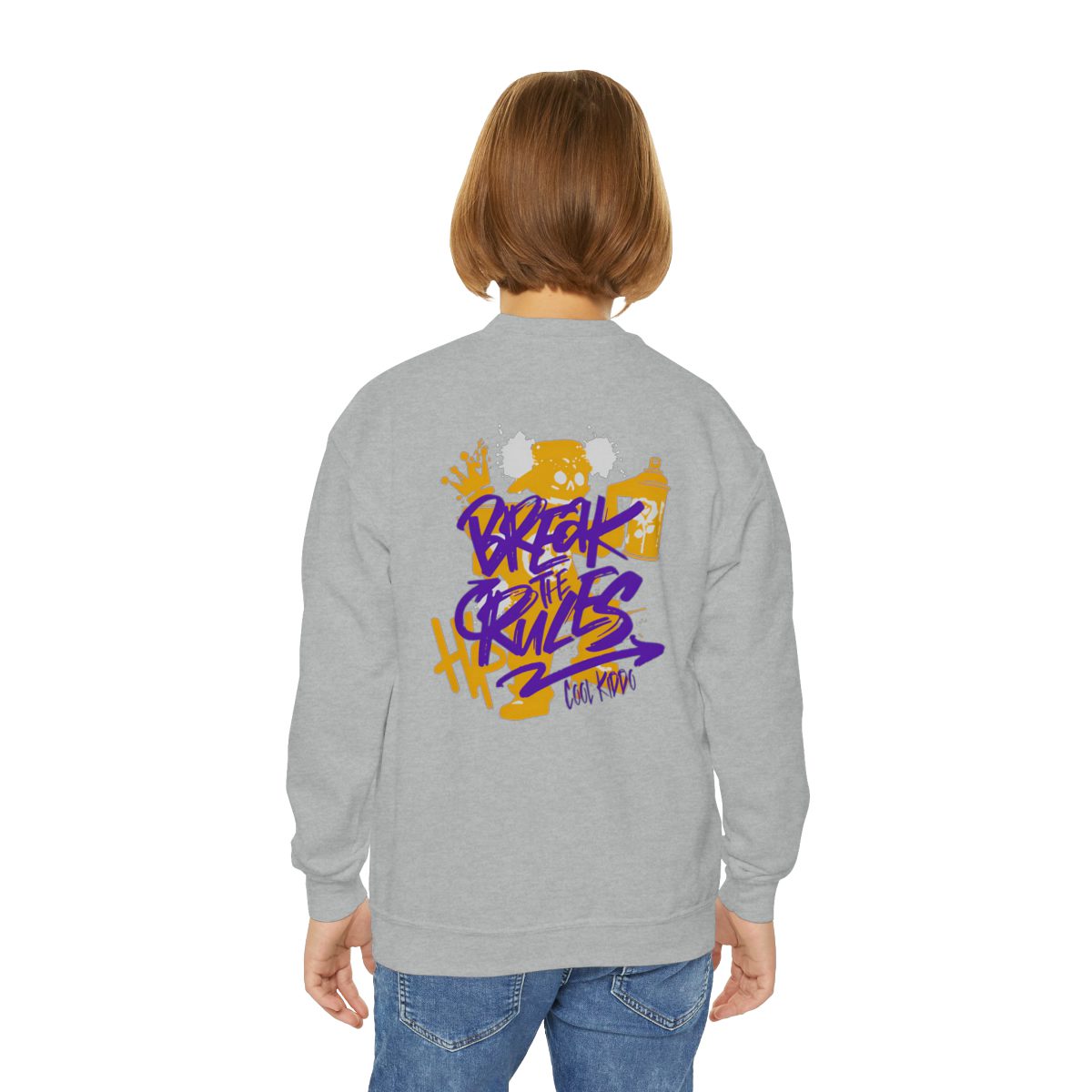 Break The Rules Youth Crewneck Sweatshirt Cool Kiddo 16