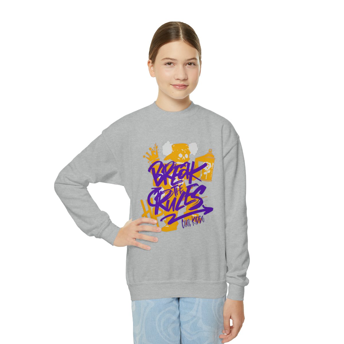 Break The Rules Youth Crewneck Sweatshirt Cool Kiddo 18