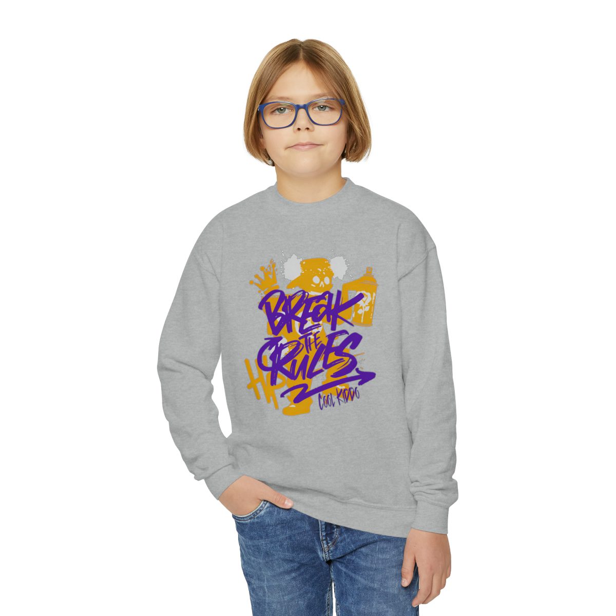 Break The Rules Youth Crewneck Sweatshirt Cool Kiddo 10