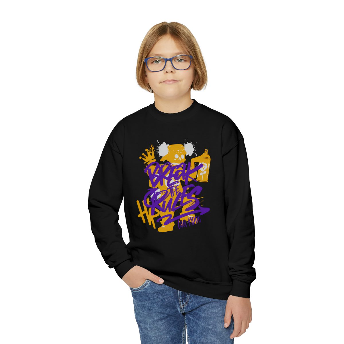 Break The Rules Youth Crewneck Sweatshirt Cool Kiddo 38