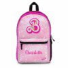 Book Bag Customizable Name Barbie Movie 2023 Pink and Fuchsia Backpack Cool Kiddo 20