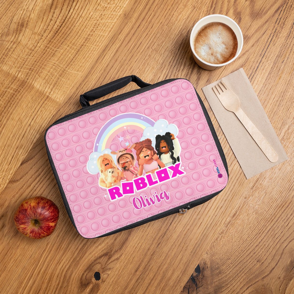 Customizable Name Pink Roblox Girls Lunchbox POP IT Simulation Cool Kiddo 12