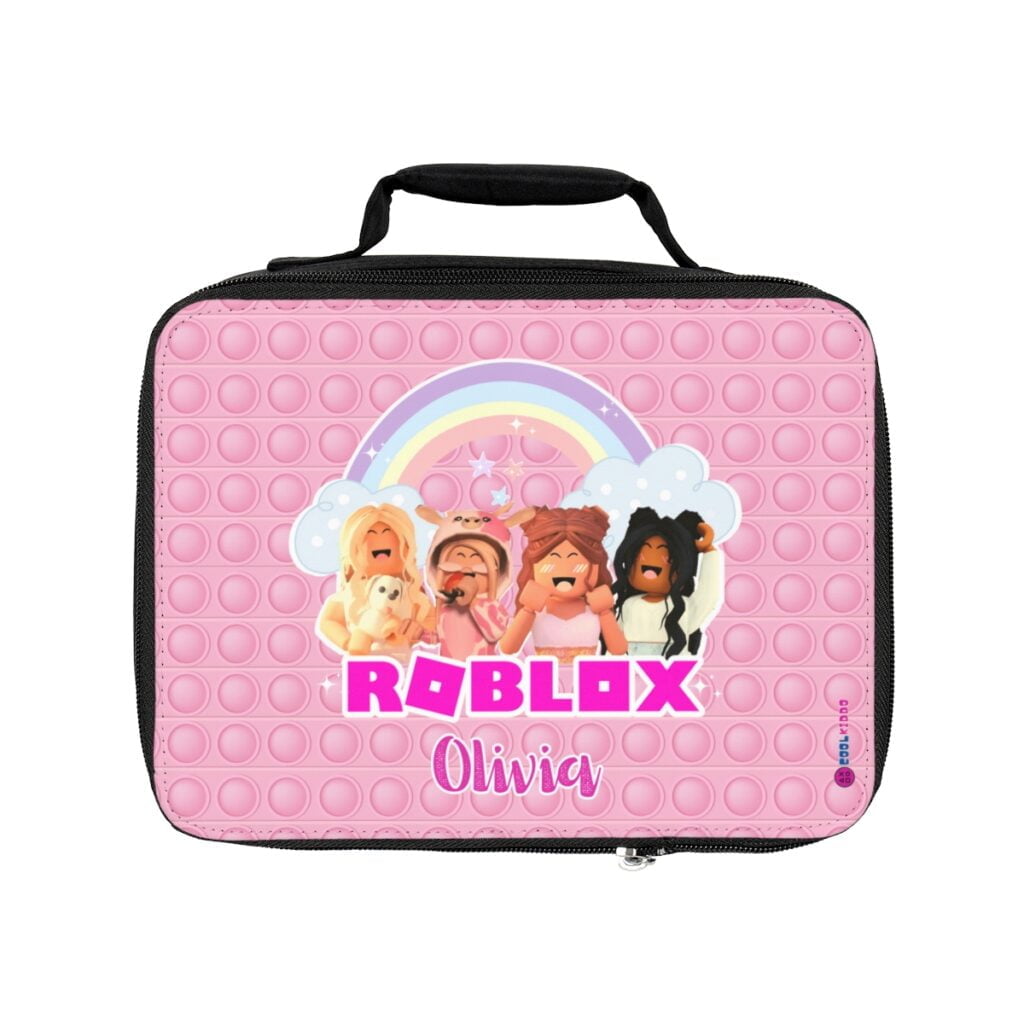 Customizable Name Pink Roblox Girls Lunchbox POP IT Simulation Cool Kiddo Customizable Name Pink Roblox Girls Lunchbox POP IT Simulation