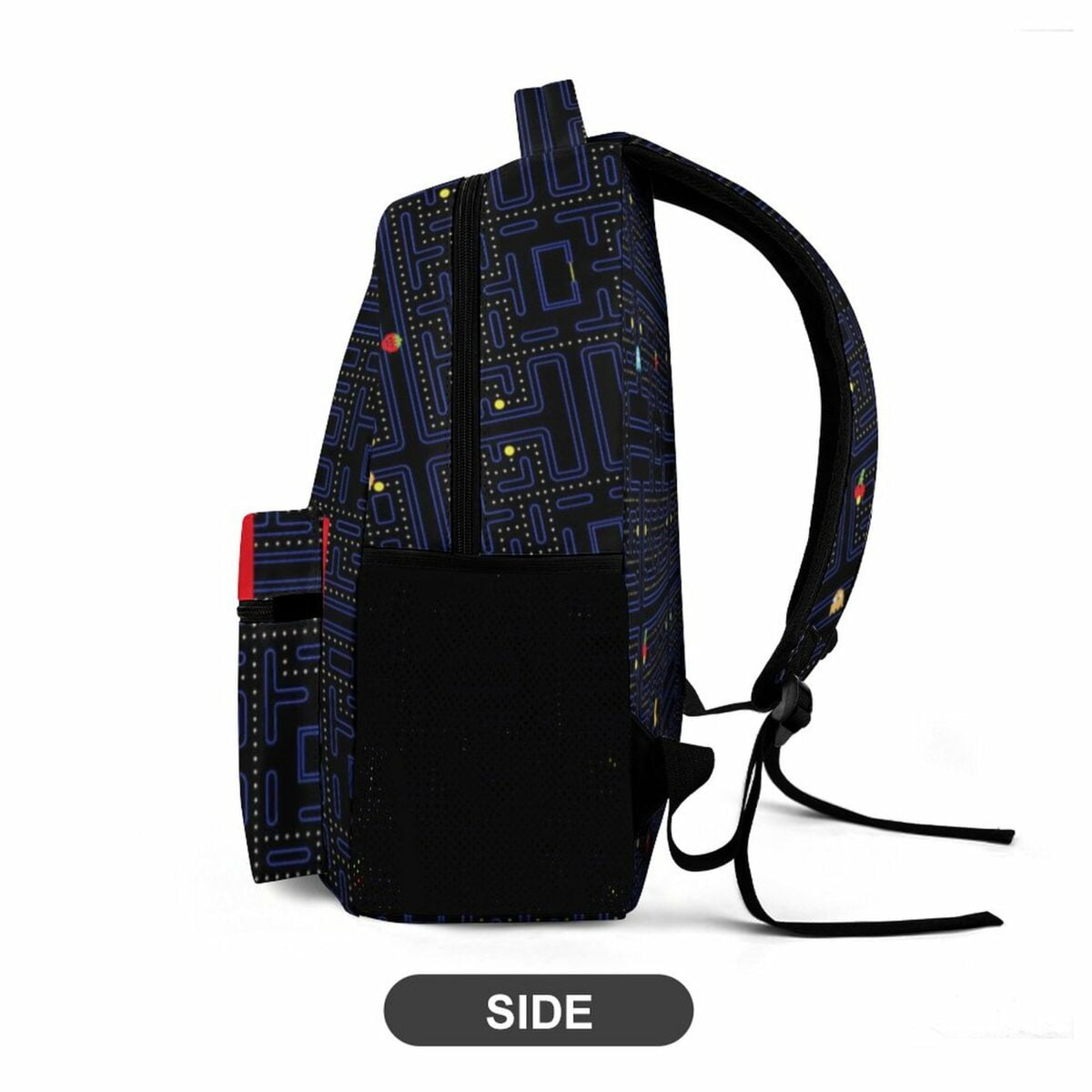 Pac-Man Retro Videogame Black Backpack Lightweight Waterproof Adjustable Straps Cool Kiddo 20