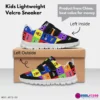 Customizable Rainbow Friends Kids Velcro Shoes, Multicolor and Black Cool Kiddo 34