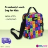 Rainbow Friends Insulated Lunch Bag, Roblox Style Grid Print, Customizable Cool Kiddo 26