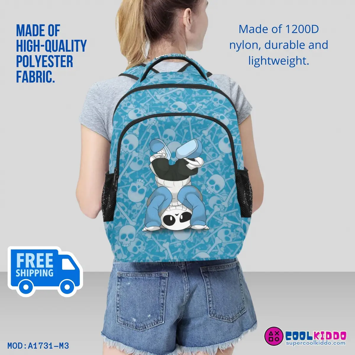 Undertale Video Game Backpack, Three Colors, Skull Print, Nylon Cool Kiddo 22