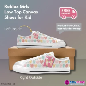 Roblox Girls Heartbeat, Low-Top Sneakers, Roblox Print Shoes Cool Kiddo