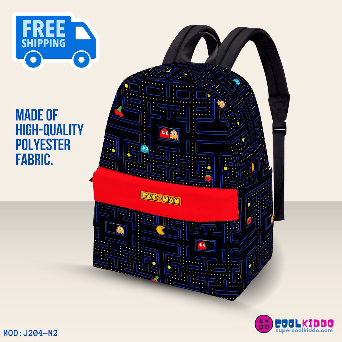 Pac-Man Retro Videogame Black Backpack