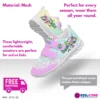 Customizable Gecko’s Garage Kids Velcro Shoes, Pink and Green Cool Kiddo 36