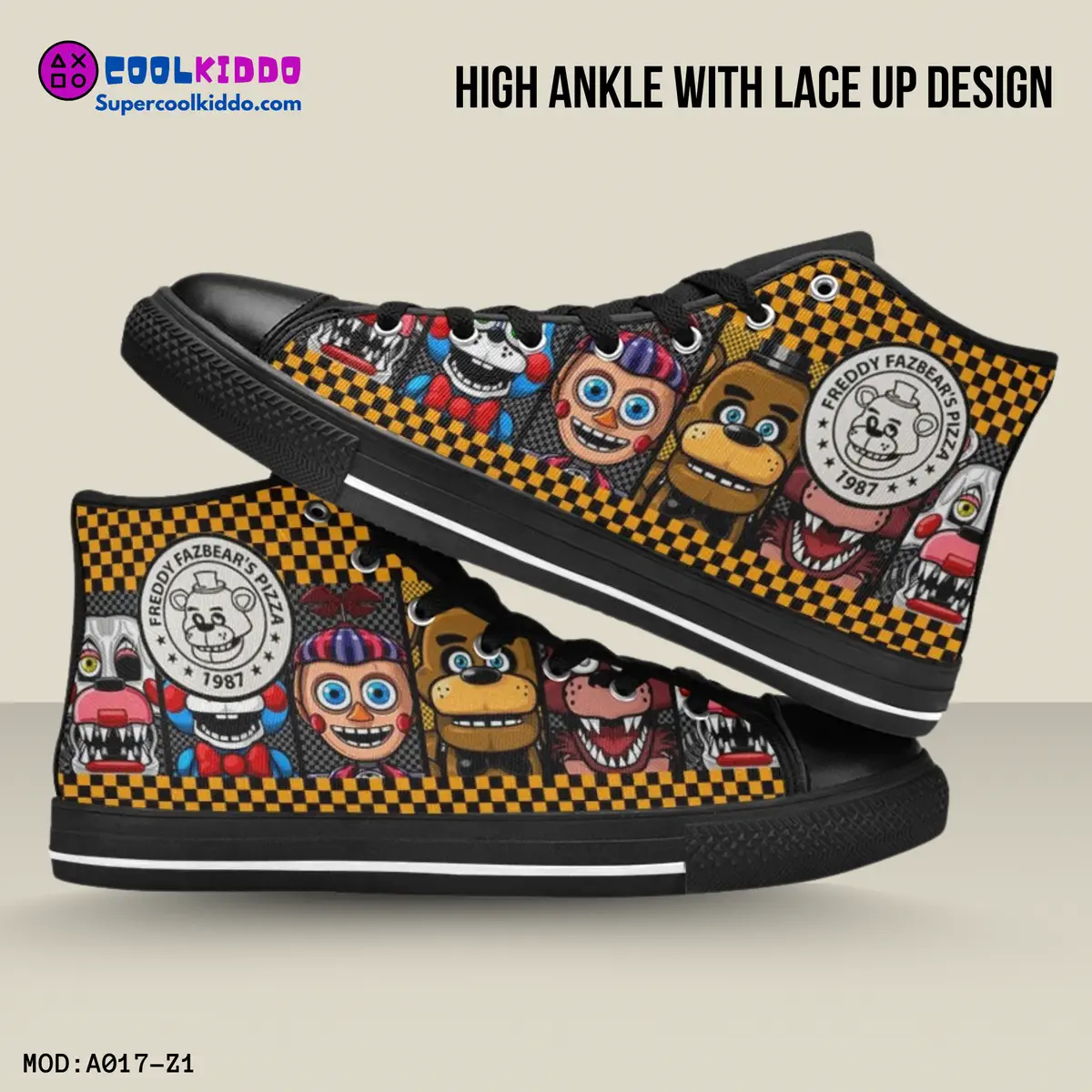 Five Nights at Freddy’s Movie Inspired High Top Shoes for Kids – Horror Characters Cool Kiddo 14