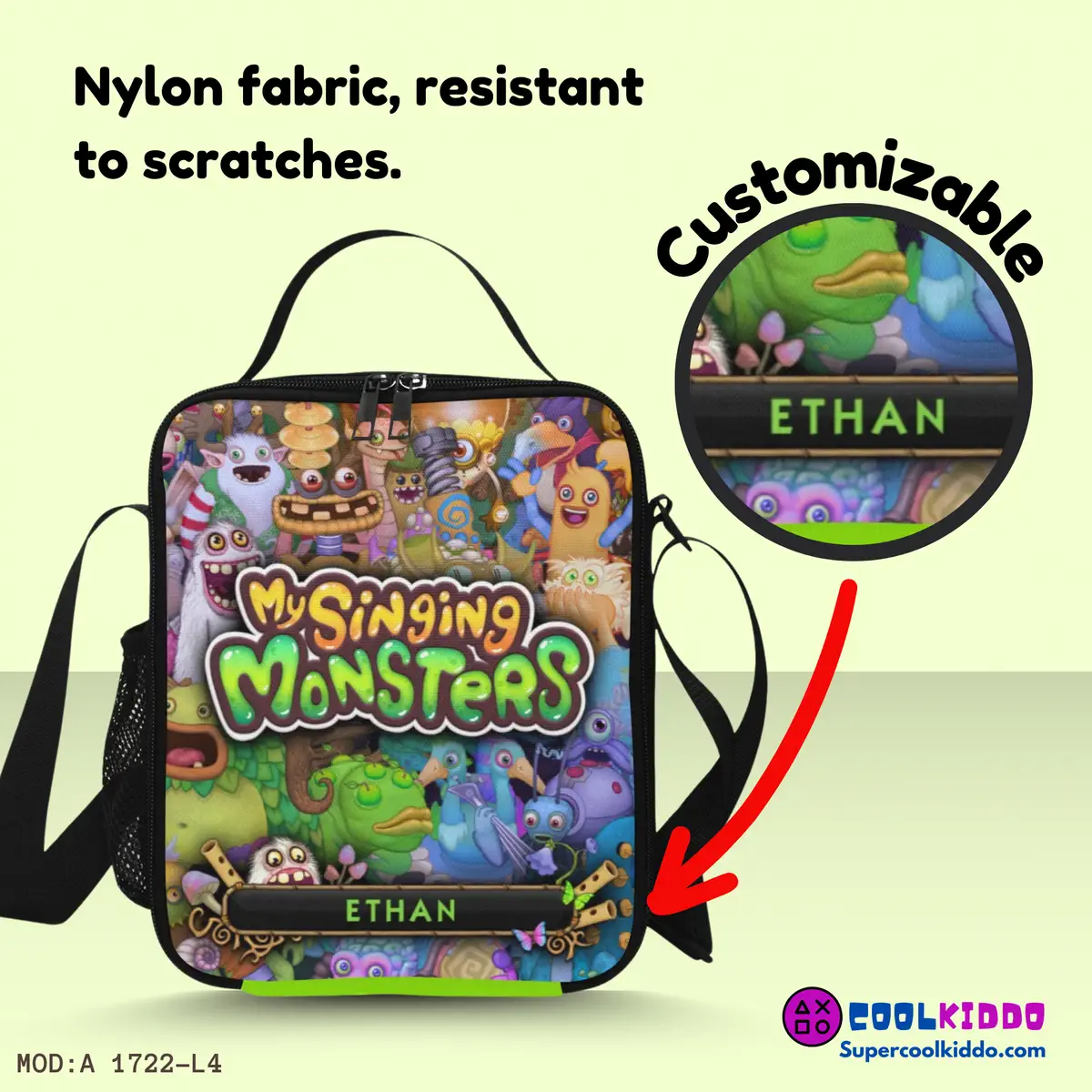 My Singing Monsters Insulated Lunch Bag, Personalized, Nylon Construction, Easy to Clean, Kids Lunchbox Cool Kiddo 10