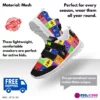 Customizable Rainbow Friends Kids Velcro Shoes, Multicolor and Black Cool Kiddo 36