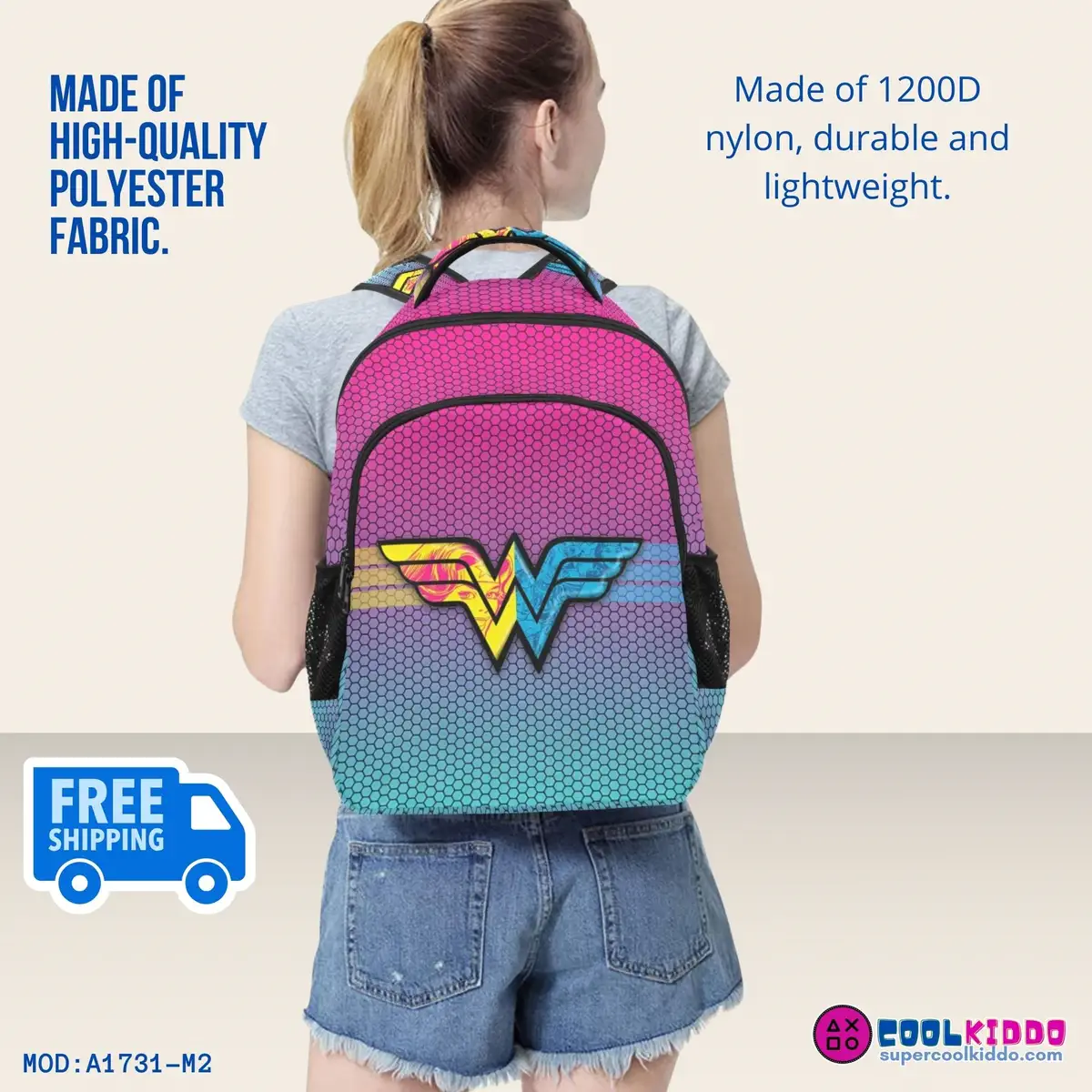Wonder Woman Inspired Superhero Backpack – Multi-Compartment Cool Kiddo 20