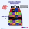 Colorful Rainbow Friends Personalized Name Backpack – Roblox Grid Print Cool Kiddo 40