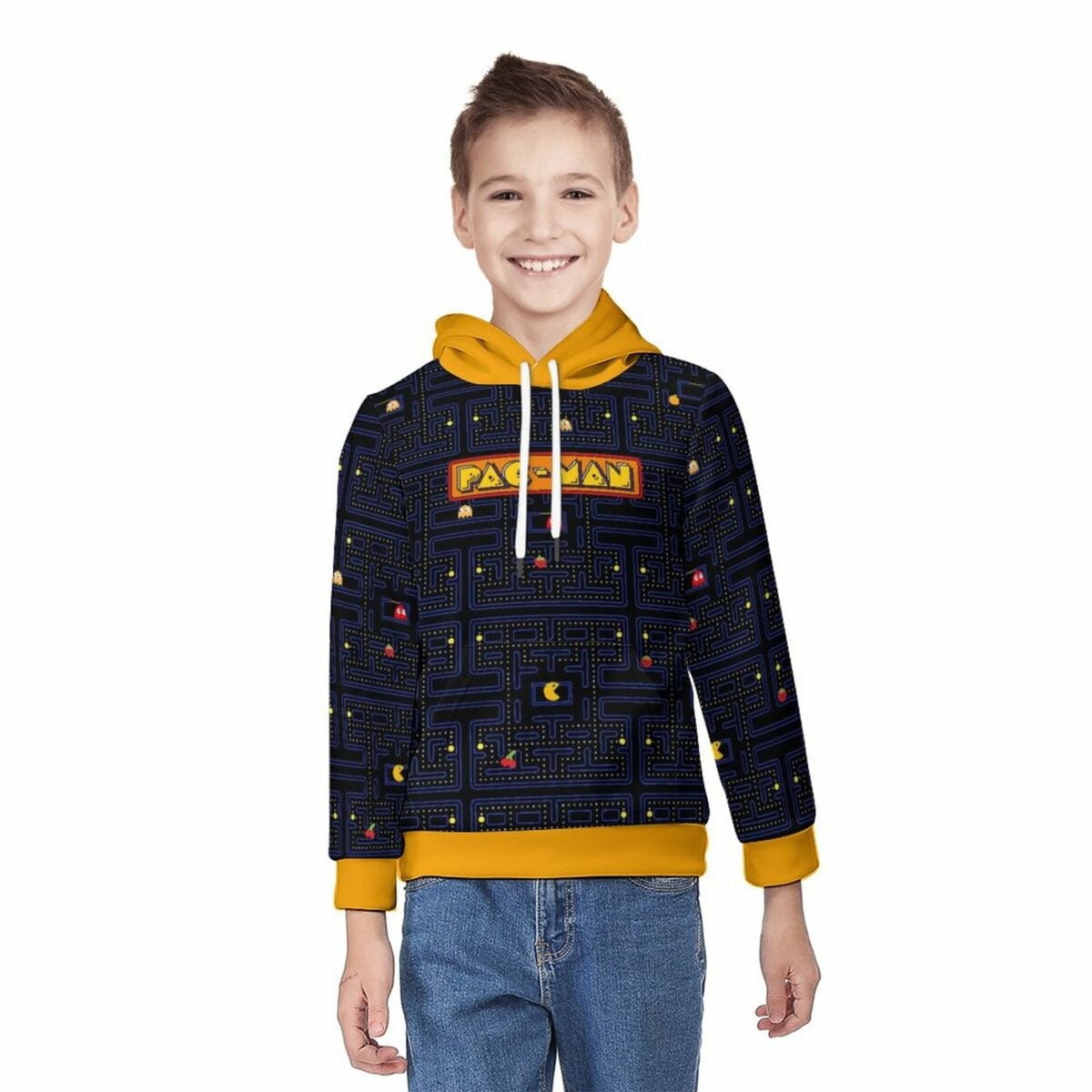 Pac-Man 160gsm Children’s Lightweight Pullover Hoodie Cool Kiddo 14