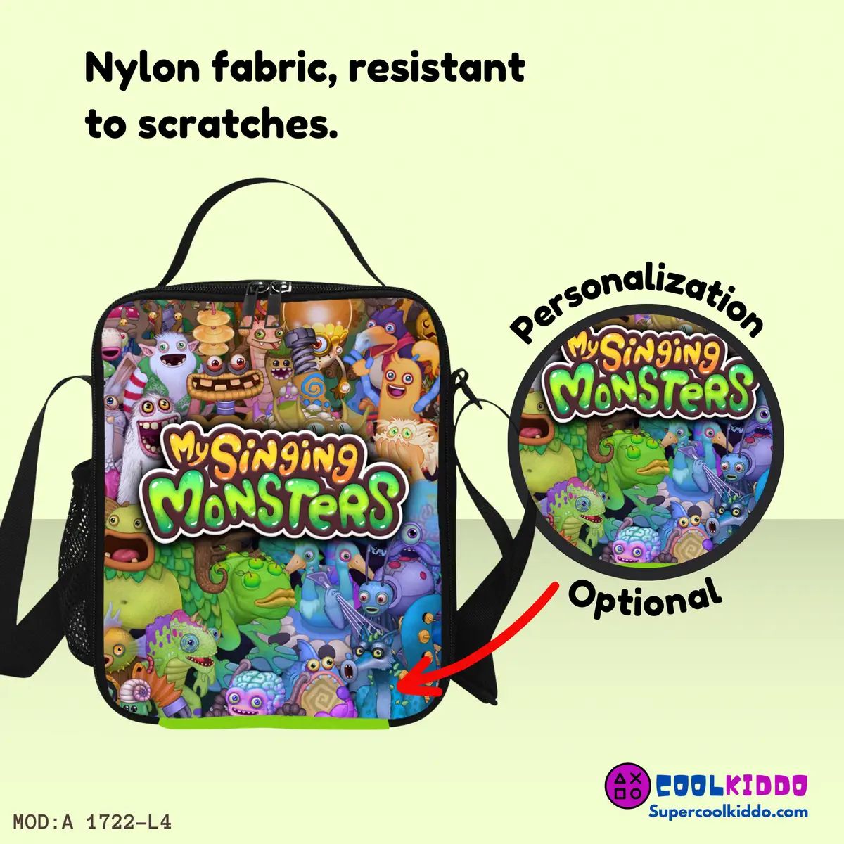 My Singing Monsters Insulated Lunch Bag, Personalized, Nylon Construction, Easy to Clean, Kids Lunchbox Cool Kiddo 14