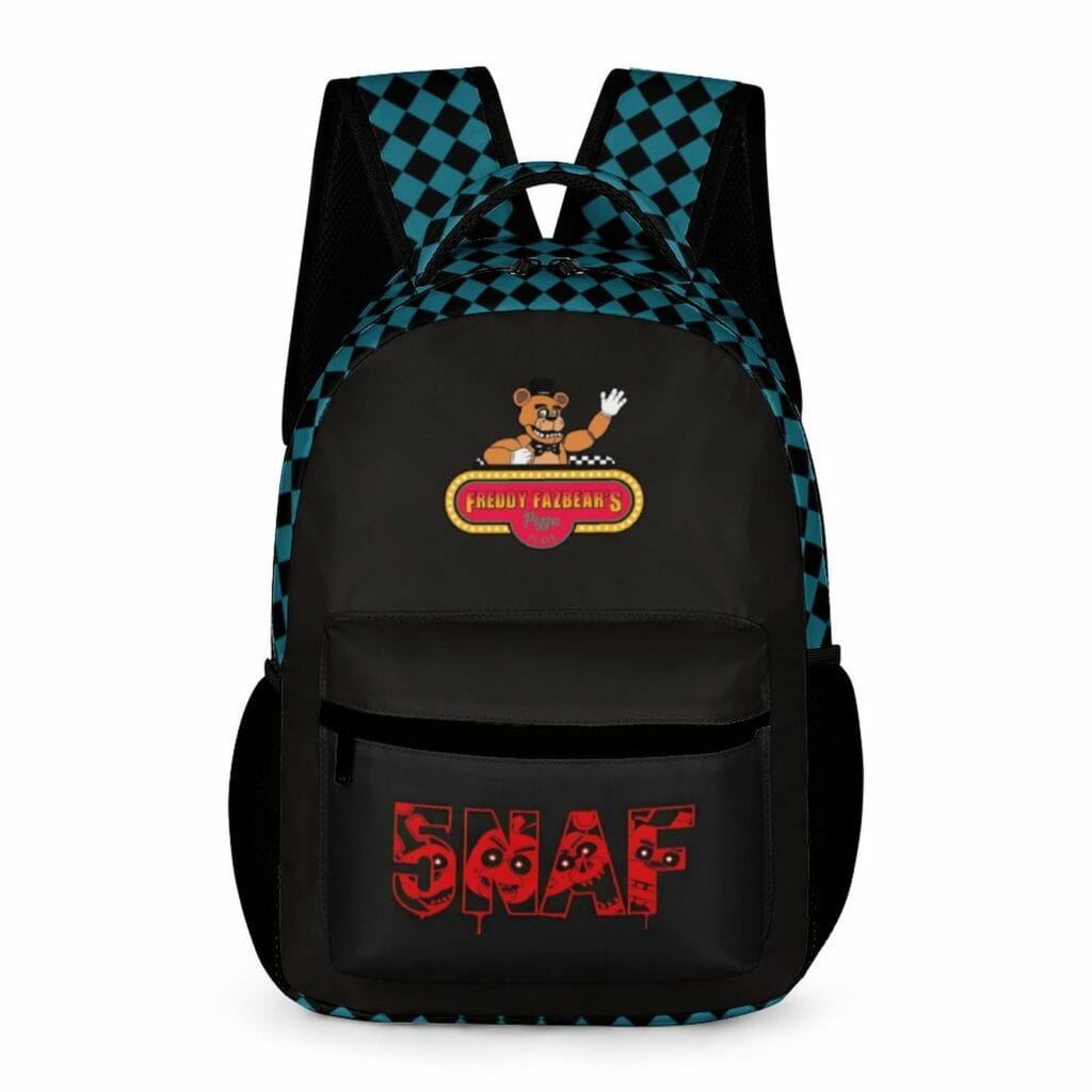 Five Nights At Freddy’s Black and Blue Backpack. Comfortable and Lightweight Book Bag for Kids Cool Kiddo Five Nights At Freddy's Black and Blue Backpack. Comfortable and Lightweight Book Bag for Kids