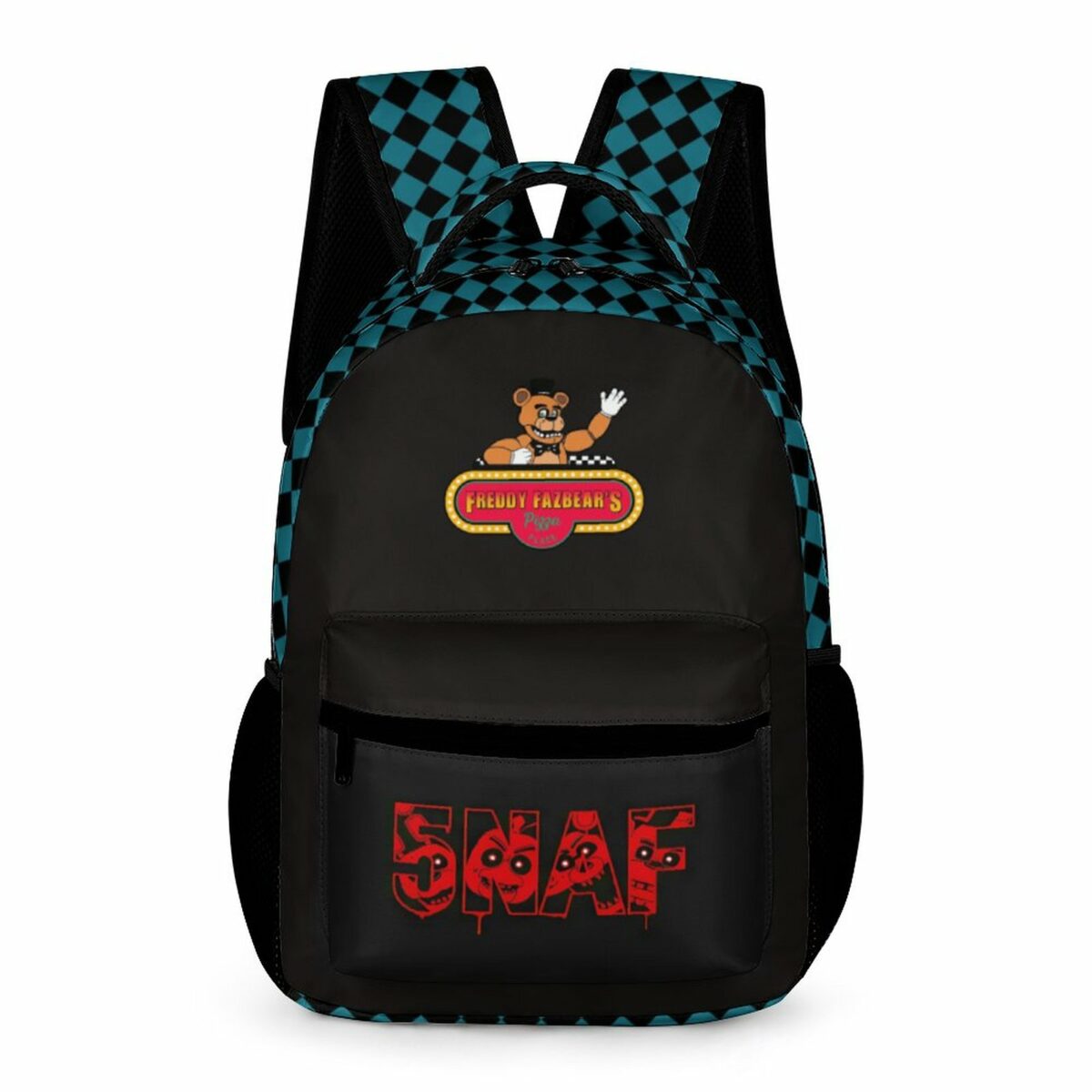 Five Nights At Freddy’s Black and Blue Backpack. Comfortable and Lightweight Book Bag for Kids Cool Kiddo 10
