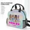 Customizable Name Roblox Girls Insulated Lunch Crossbody Bag with Strap for School, Beach, Picnic Cool Kiddo 36