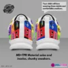 Customizable Rainbow Friends Kids Velcro Shoes, Multicolor and Black Cool Kiddo 38