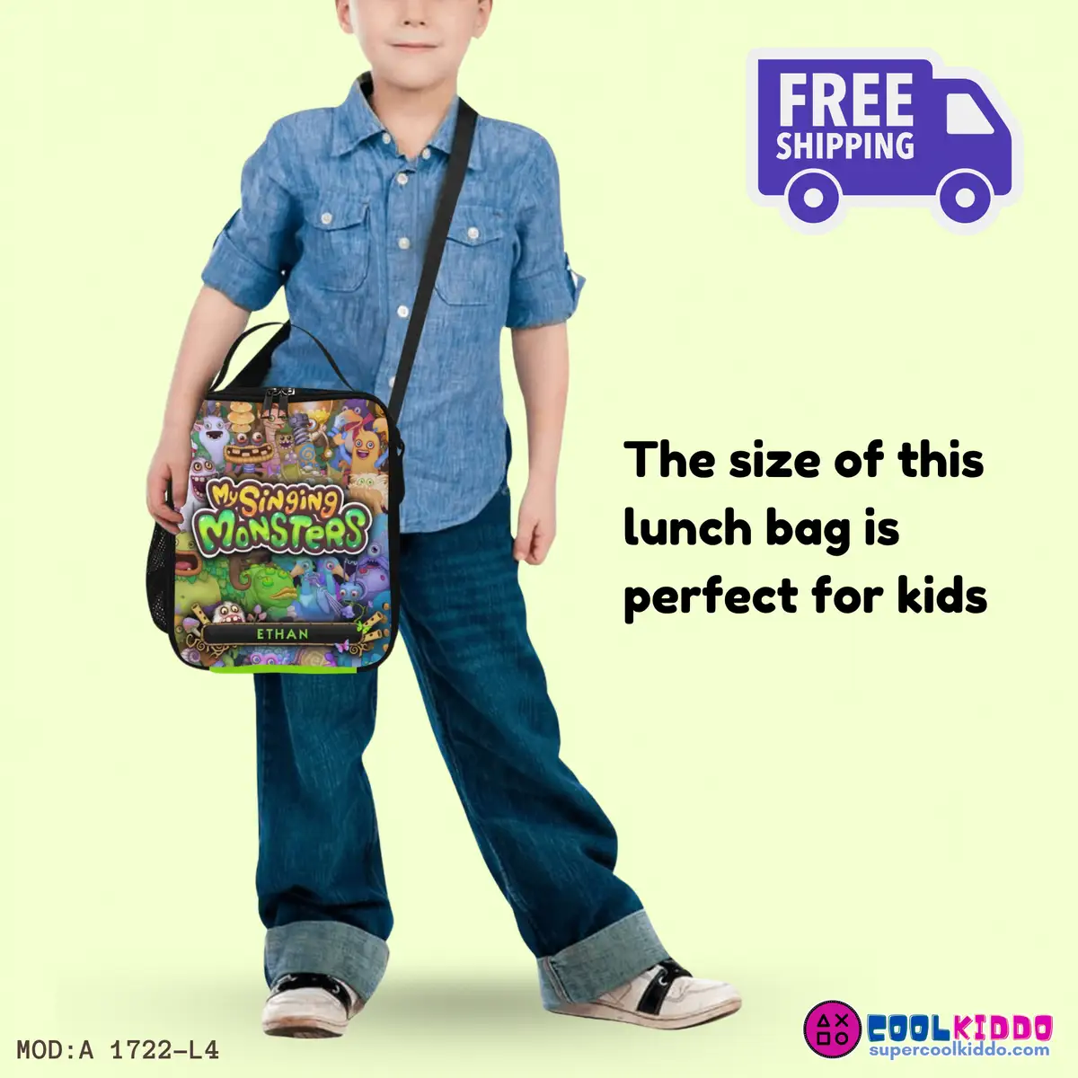 My Singing Monsters Insulated Lunch Bag, Personalized, Nylon Construction, Easy to Clean, Kids Lunchbox Cool Kiddo 20
