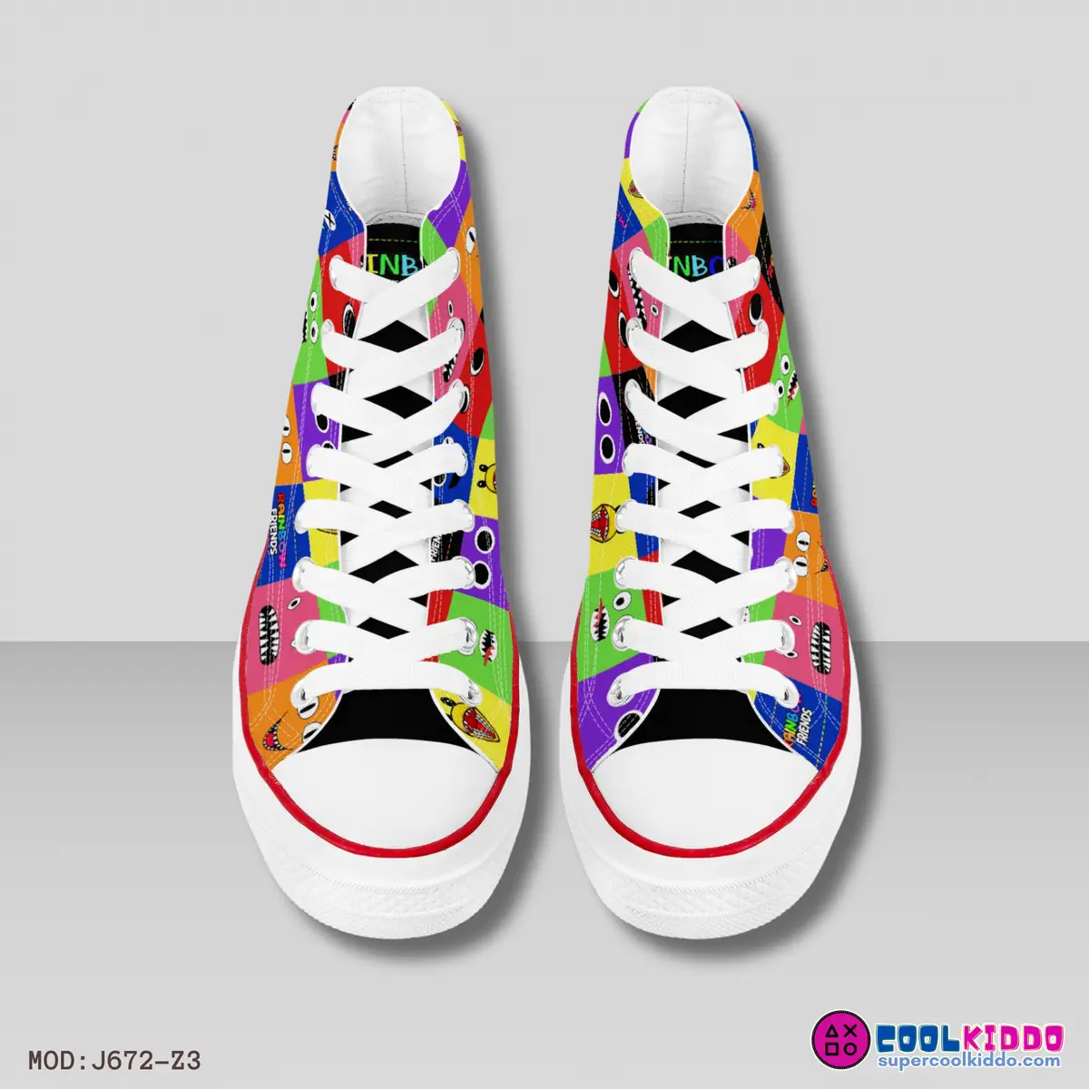 Roblox Rainbow Friends High-Top Sneakers – Canvas – Fun Character Print Cool Kiddo 12