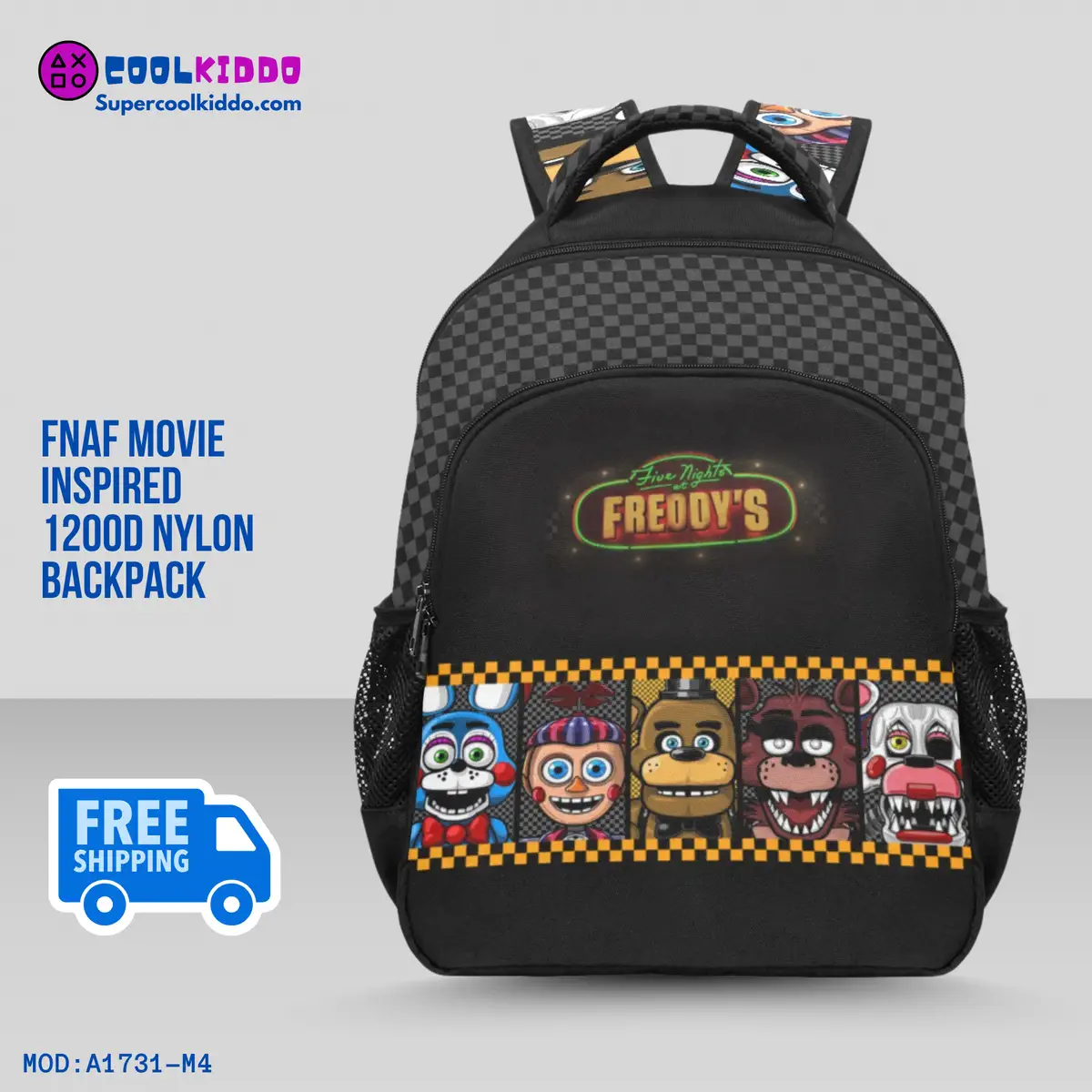 Five Nights at Freddy’s Movie Inspired Black Backpack, Horror Characters, Tablet Sleeve, Multi-Compartment Cool Kiddo 14