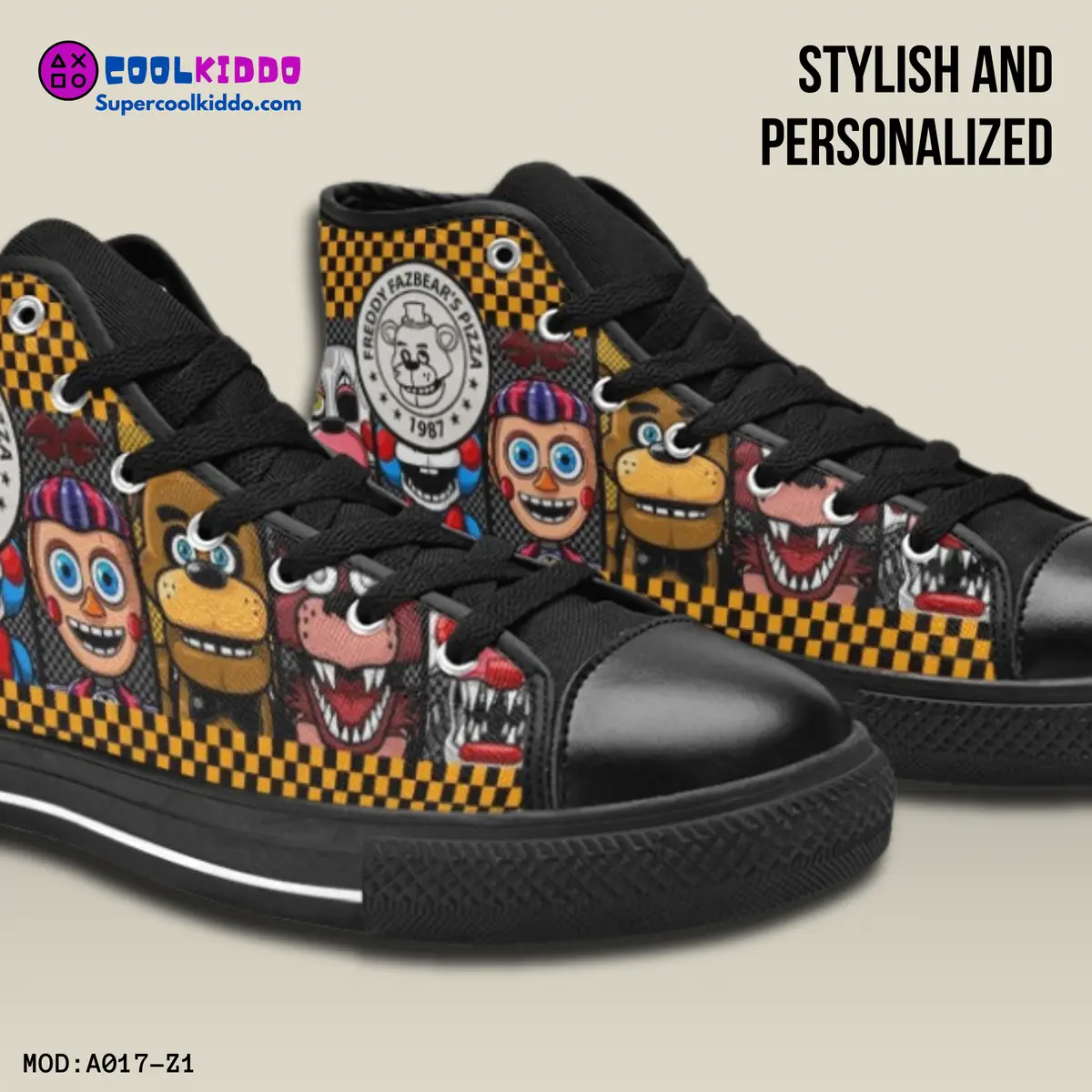 Five Nights at Freddy’s Movie Inspired High Top Shoes for Kids – Horror Characters Cool Kiddo 24