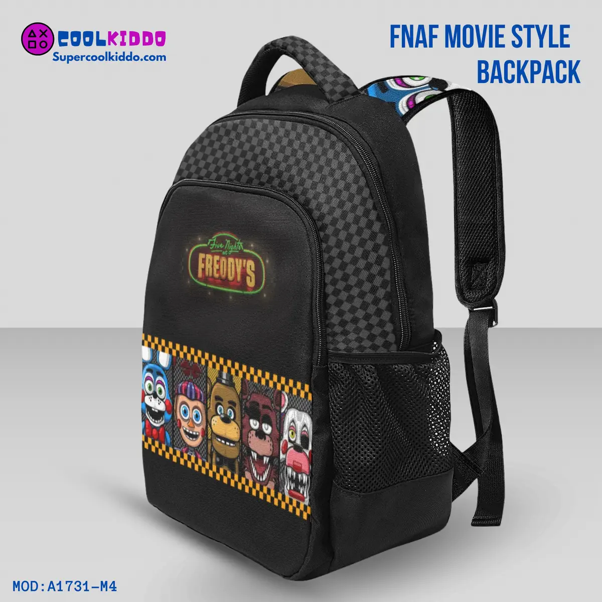 Five Nights at Freddy’s Movie Inspired Black Backpack, Horror Characters, Tablet Sleeve, Multi-Compartment Cool Kiddo 10