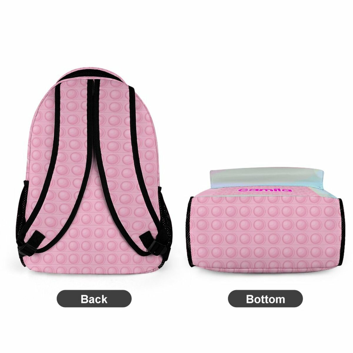 Personalized Name, Pink Roblox Girls Backpack with Avatars Characters on front Cool Kiddo 20