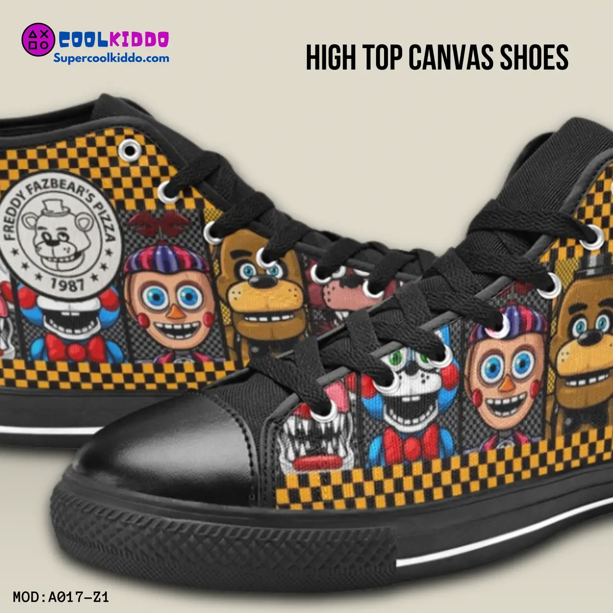 Five Nights at Freddy’s Movie Inspired High Top Shoes for Kids – Horror Characters Cool Kiddo 10