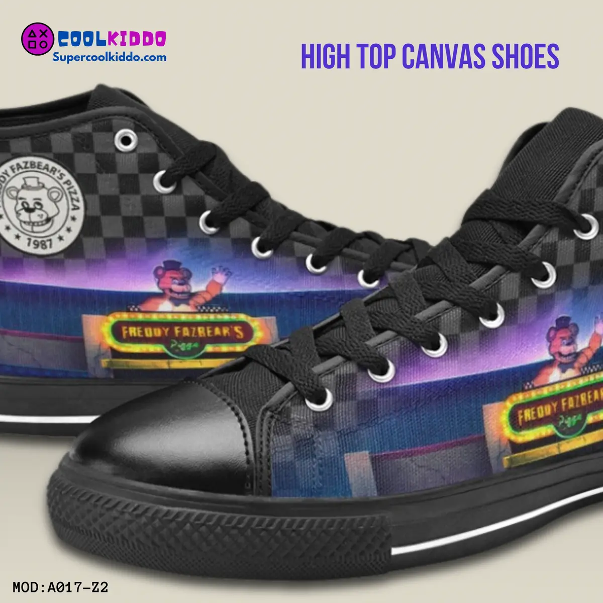Five Nights at Freddy’s Movie Inspired High Top Shoes for Kids/Youth – Sneakers, Horror FNAF Movie Characters Cool Kiddo 22