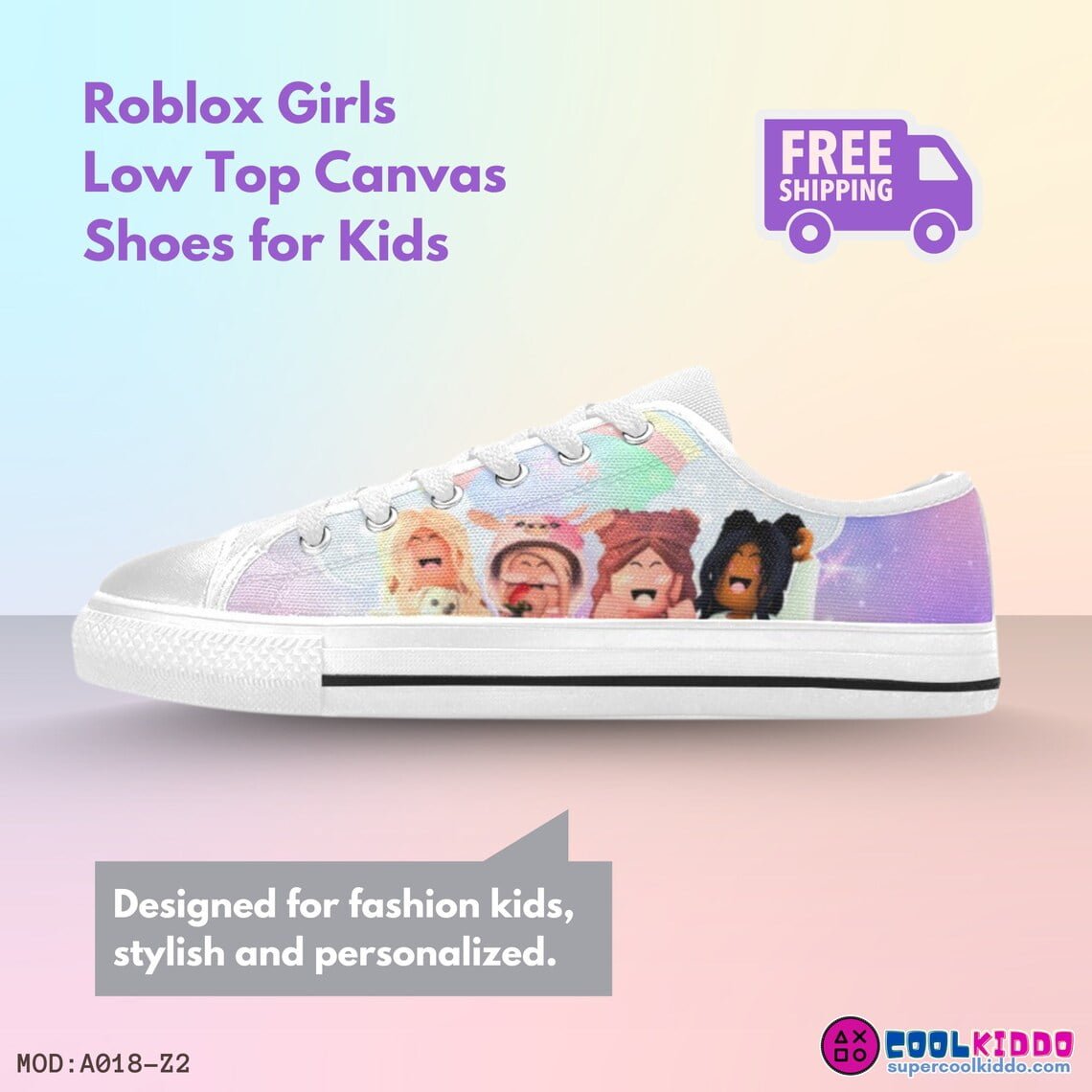 Roblox Girls Avatars, Low-Top Sneakers, Roblox Print Shoes Cool Kiddo 16