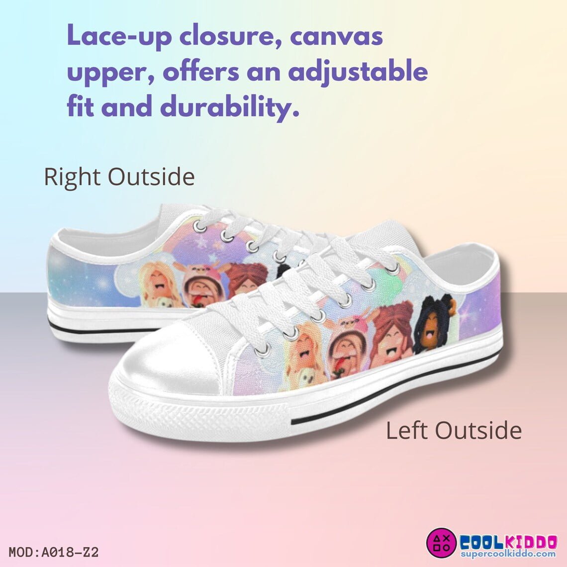 Roblox Girls Avatars, Low-Top Sneakers, Roblox Print Shoes Cool Kiddo 10