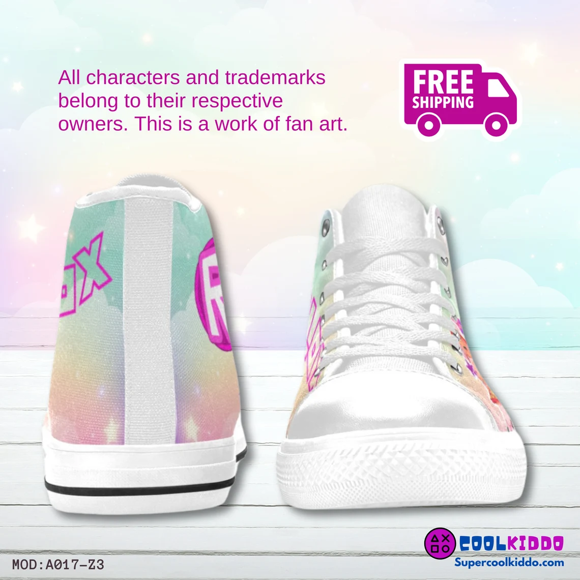 Roblox Girls Video Game High Top Sneakers – Custom Canvas Shoes for Kids/Youth Cool Kiddo 18