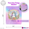 Personalized Unicorn Blanket with Pom Poms & Your Little Star’s Name Cool Kiddo 26