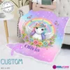 Personalized Unicorn Blanket with Pom Poms & Your Little Star’s Name Cool Kiddo 24