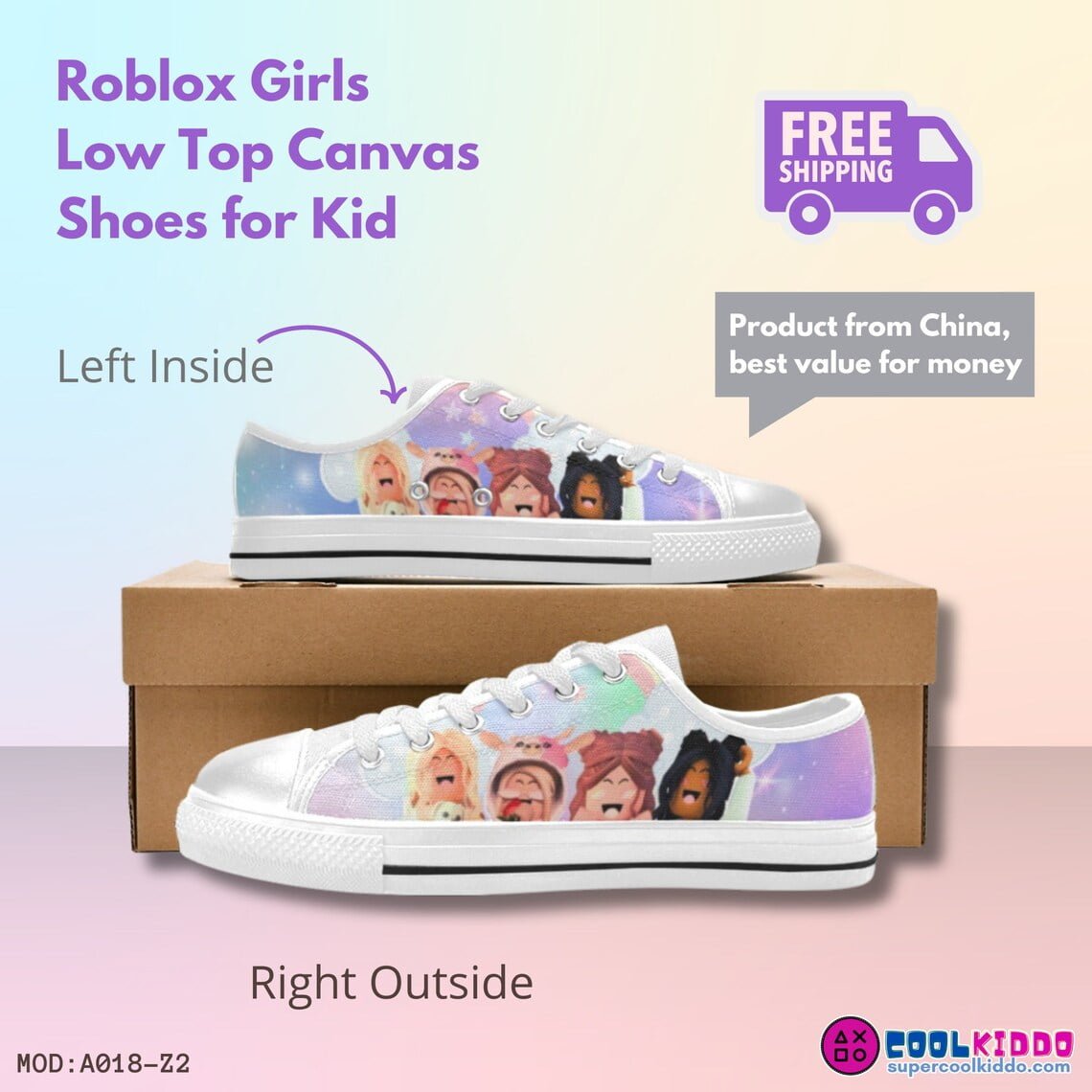 Roblox Girls Avatars, Low-Top Sneakers, Roblox Print Shoes Cool Kiddo 12