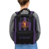 Wednesday Addams Uniform Inspired Black and Purple Backpack, Youth Book Bag for School, Nevermore Academy Rucksack Cool Kiddo 24