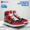 Personalized Name ROBLOX Characters High-Top Leather Black and Red Shoes, Jordans Style Sneakers Cool Kiddo