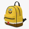 Sponge Bob Face Little Backpack – Fun All-Over Print Leather Street Bag for Girls Cool Kiddo 38